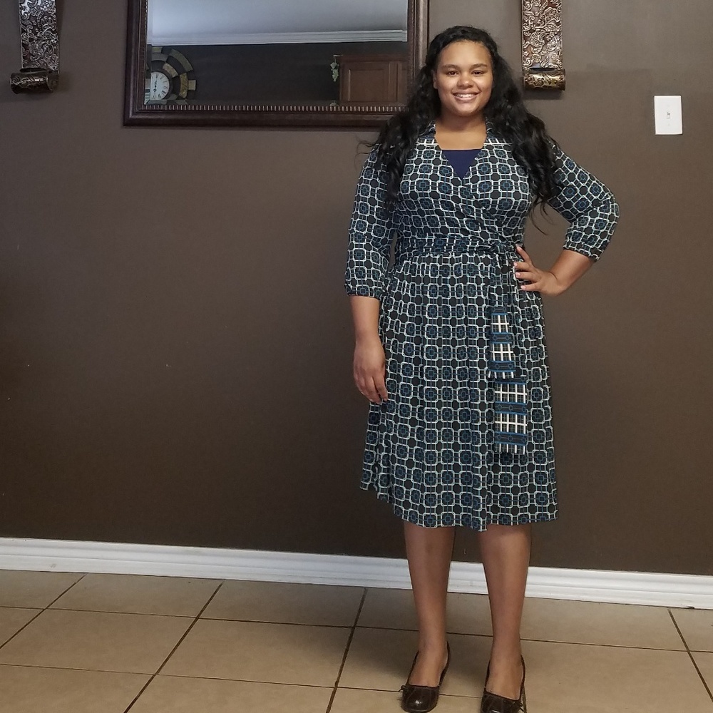 Talbots long sleeve midi dress